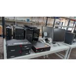 7 off Assorted Computers plus 2 off monitors and 2 off Keyboards. - This lot comprises the total con