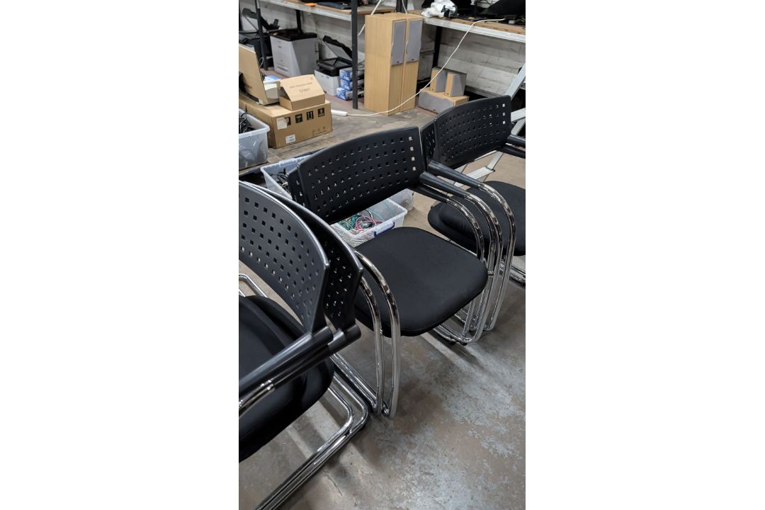 8 off Black Stackable Cantilever Chairs - Image 5 of 10