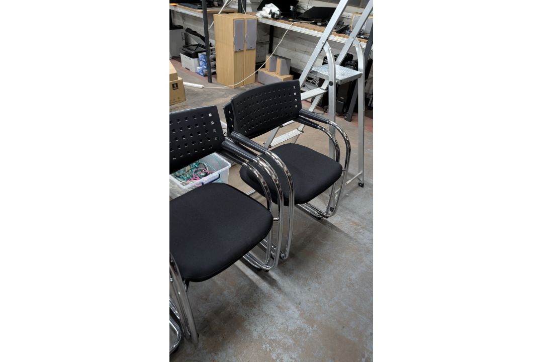 8 off Black Stackable Cantilever Chairs - Image 6 of 10