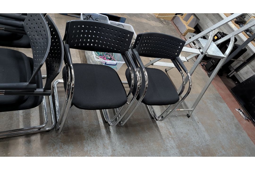 8 off Black Stackable Cantilever Chairs - Image 7 of 10