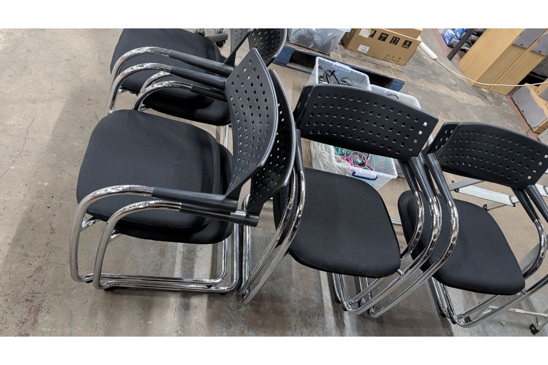 8 off Black Stackable Cantilever Chairs - Image 8 of 10