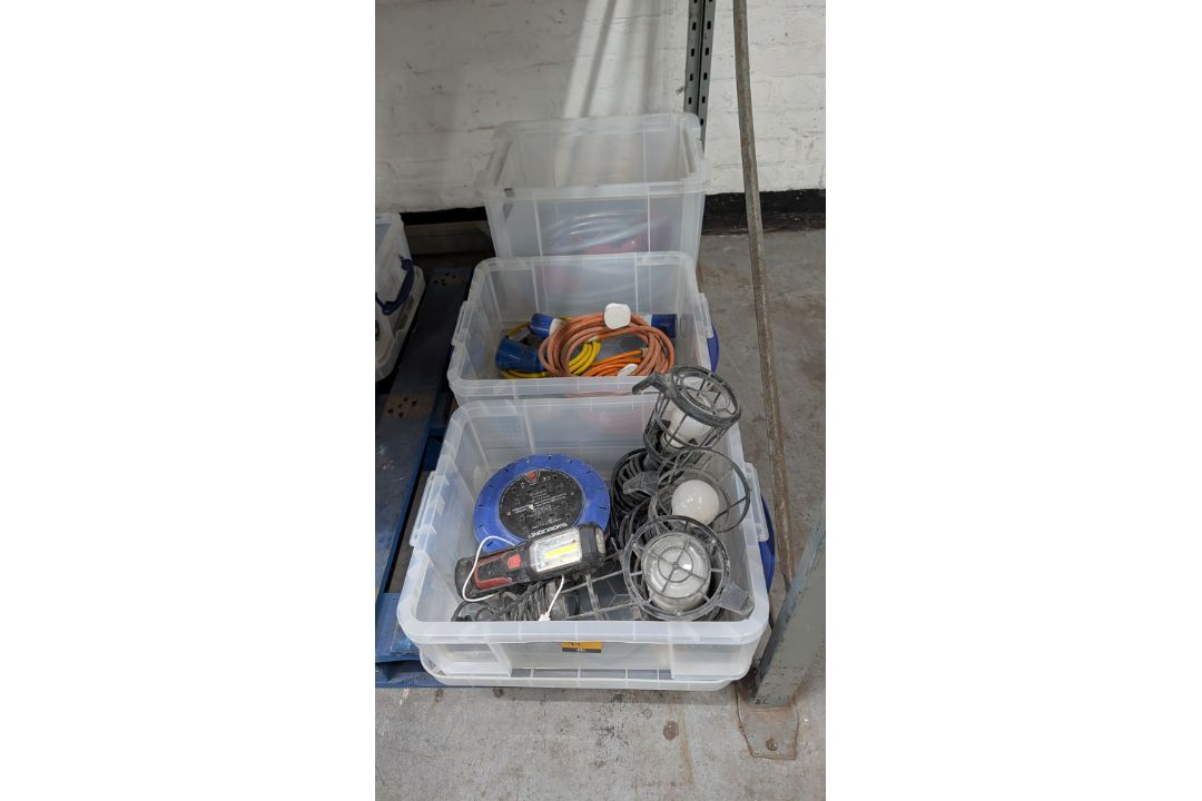 The contents of 3 Crates of Heavy- Duty Electrical Cable, Inspection Lamps and more. NB- Crates Excl - Image 12 of 13