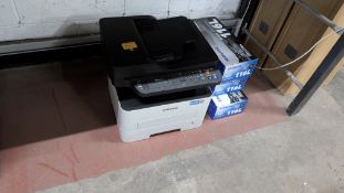 Samsung M2675FN Printer including 3 off Toner Cartridges for use with same.