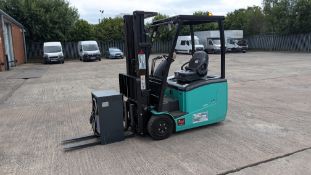 2017 Mitsubishi 3-Wheel Electric Counterbalance Forklift TruckModel: FB16CPNTSerial