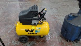 Wolf Air Mobile Mini Compressor System. Type Sioux 50 incorporating built- in horizontal welded air