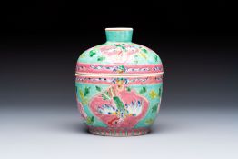 A Chinese famille rose 'Chupu' bowl and cover for the Straits or Peranakan market, Tongzhi mark, 19t