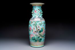 A Chinese famille rose Peranakan-style 'Phoenix' vase, 19th C.