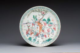 A large Chinese famille rose '100 Boys' dish, 19th C.