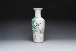 A Chinese famille rose 'Magu' vase, Qianlong mark, 19th C.