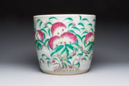 A Chinese famille rose 'Nine Peaches' jardiniere, 19th C.