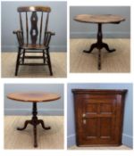 GROUP OF ANTIQUE FURNITURE, including Windsor lyre-back 'Granddad' armchair, 112 (h) x 59cms (w);