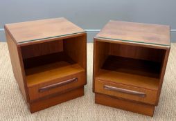 PAIR OF G-PLAN MID-CENTURY FRESCO BEDSIDE CABINETS, 54 (h) x 45 (w) x 40cms (d) (2) Provenance: