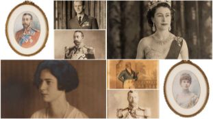 COLLECTION OF HISTORIC BRITISH ROYALTY PRINTS & PHOTOGRAPHS including pair of engraved portrait
