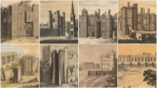 SAMUEL & NATHANIEL BUCK eight engavings - English topographical / historical scenes, with