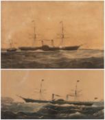 THOMAS GOLDSWORTHY DUTTON (1820-1891) hand coloured lithograph - entitled, 'The Royal Mail Steam