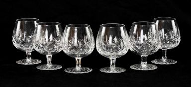 SET 6 'LISMORE' PATTERN WATERFORD CRYSTAL BRANDY BALLOONS, 13.5cms (h) (6) Provenance: private