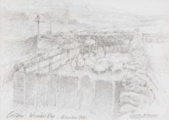 ‡ KEITH BOWEN (b.1950) pencil on paper - entitled, 'Cerlan, Weirlas Deg/Ten Beautiful Green