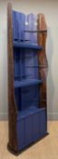 VINTAGE ROWING BOAT BOOKCASE, named 'Skylark', inner painted deep blue, outer shell lacquered,