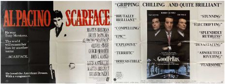 SCARFACE (1983) & GOODFELLAS (1990) two original UK cinema posters, both folded, both Uk quad size