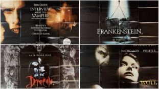 FOUR MODERN MOSTER MOVIE POSTERS Interview with a Vampire (1994), Bram Stokers Dracula (1992),