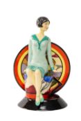 PEGGY DAVIES / KEVIN FRANCIS ART DECO STYLE PORCELAIN FIGURE, 'Clarice Cliff', modelled by Andy Moss