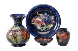 WILLIAM MOORCROFT POTTERY, including Orchid pattern vase 15cms (h), Pomegranate jarlet 8cms (h),