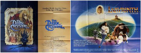 THE DARK CRYSTAL (1982) & LABYRINTH (1986) two original UK cinema posters, both folded, both Uk quad