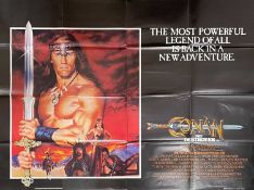 CONAN THE DESTROYER (1984) first release UK cinema film poster, picturing Arnold Schwarzenegger in