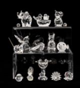 ASSORTED LOOSE/UNBOXED CRYSTAL ANIMAL ORNAMENTS including, Swarovski: Hedgehog Oval Small (no