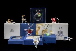 ELEVEN SWAROVSKI CRYSTAL HANGING CHRISTMAS ORNAMENTS, Classic Bells, 659337, Candy Cane, 209451,