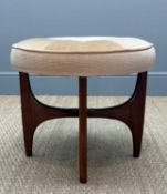 G-PLAN MID-CENTURY FRESCO DRESSING STOOL, beige cloth upholstery, approx. 45 (h) x 50cms (d)