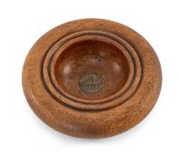 MARITIME INTEREST: HMS TERRIBLE, turned bowl with inset plaque inscribed 'From the Teak of HMS