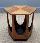 SMALL G-PLAN MID-CENTURY HEXAGONAL LAMP TABLE, by Victor Wilkins circa. 1968, 45 (h) x 47 (w) x