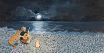 ‡ VALÉRIANE LEBLOND (French/Quebecker artist, now lives/works in Wales) oil on wood panel - entitled