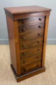 VICTORIAN MAHOGANY SEVEN DRAWER WELLINGTON CHEST, 110 (h) x 55 (w) x 38cms (d) Provenance: private