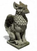 STONEWARE GRIFFIN on a square base, 56cms (h) Provenance: private collection Cheshire