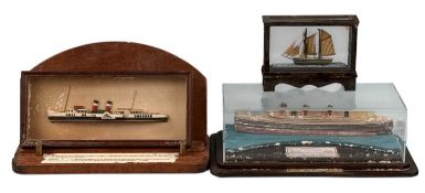 CHAD VALLEY SECTIONAL MODEL OF THE QUEEN MARY, in Perspex display case; diorama of the paddle