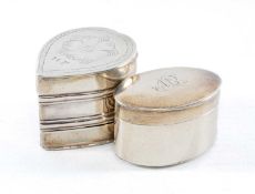 SILVER NUTMEG GRATER of tulip bud shape, engraved with flowers and initials 'M.F.', double hinged,