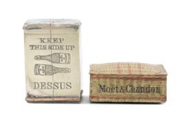 LATE 19TH CENTURY SILVER-PLATED VESTA CASE, modelled as a Möet & Chandon champagne crate, S.K. &