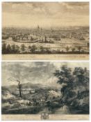 JOHN STEVENS antique copper engraving - north view of London after Canaletto c. 1751, 27 x 41cms;