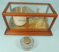 GRIFFIN & TATLOCK LTD, LONDON MAHOGANY CASED BAROGRAPH, 34 x 17cms, with charts and a moulded