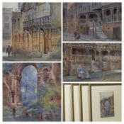 GEORGE PARSONS NORMAN (British, 1840-1914) set of four watercolours - Chester buildings c. 1880: