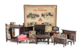 LINES BROTHERS LTD PERIOD DOLL FURNITURE, in original card box Provenance: private collection
