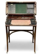VICTORIAN CAMPAIGN TYPE DESK with lift-top and fitted interior, 79 (h) x 67 (w) x 41cms (d)