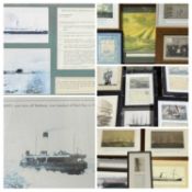 PRINTS & REPRODUCTION PHOTOGRAPHS OF WRECKS OF THE YNYS MÔN COASTLINE (qty) Provenance: private