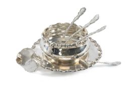 AMERICAN STERLING SILVER CHRISTENING BOWL ON STAND, inscribed 'Kathleen Forbes', dated 1899;