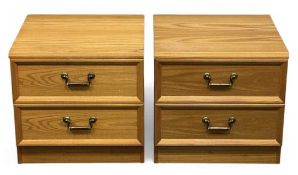 PAIR OF G PLAN LOW TWO-DRAWER BEDSIDE CHESTS, 48 (h) x 50 (w) x 46cms (d) (2) Provenance: private