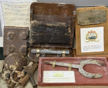 ASSORTED MARITIME COLLECTABLES, including vintage rowlock from the Cemaes lifeboat, withdrawn in
