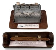 MERSEY FERRY TICKET MACHINE, and Manchester ship canal opening 1894 wooden paper knife (2)