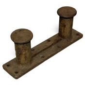 LARGE CAST IRON MOORING BOLLARD, 38 (h) x 100 (l) x 23cms (w) Provenance: private collection